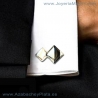 Gemelos de azabache y plata