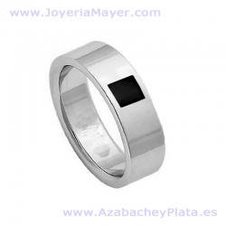 Anillo de azabache y plata