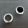 Cubrebotones de azabache y plata